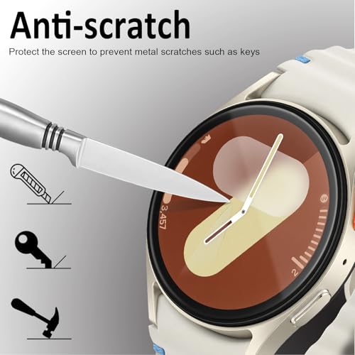 SPGUARD 4 Pack Galaxy Watch 7 Screen Protector, Galaxy Watch 6 40mm Tempered Glass Screen Protector Accessories Compatible with Samsung Galaxy 7/6/5/4 40mm (NOT for Others Models) - Thumbnail 3