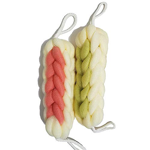 2-Pack Bolder Long Stretch Back Scrubber,Exfoliating Loofah,Mesh Pouf Bath Shower for Men and Women