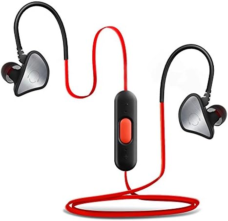 Bluetooth Headset, Maxbo In-Ear Headphones Wireless Bluetooth Sport&Running Stereo with Noise Cancelling Earphones Earbuds for iPhone7 Android (Black/Red)