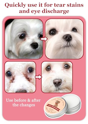 Natural Wrinkle Wipes for Dogs, 120 Count+Pet Tear Stain Remover Balm - 1 oz (30g),Cleaning & Deodorizing, Dog Wipes for Grooming Faces, Paws & Butts+Plant-Based Eye Care for Dogs and Cats - Thumbnail 6