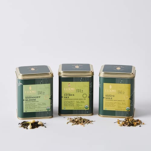 Luxmi Estates Darjeeling Organic Green Loose Leaf Tea Collection X 3 | Jasmine Tea, Chamomile Mint Tea, Lemongrass Ginger Tea | Certified Usda Organic Greentea #TOP8