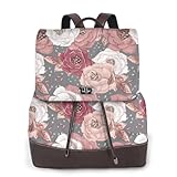リュック レディース ピンクの花 本革レザー ショルダーリュック バックパック リュックサック ビジネスバッグ 通学バッグ コンパクト カジュアル シンプル 大容量 防水