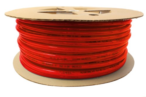 Coilhose Pneumatics PFE6200TR Flexeel Reinforced Polyurethane Air Hose, 3 8-Inch ID, 200-Foot Length, No Fittings, Transparent Red
