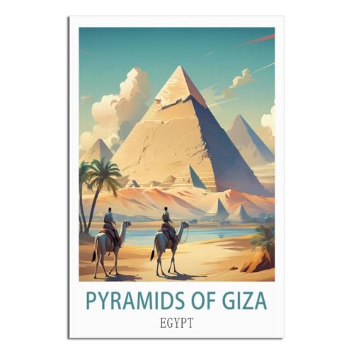 CFXNGA Pyramids of Giza Egypt Vintage Travel Posters 08x12inch(20x30cm) Canvas