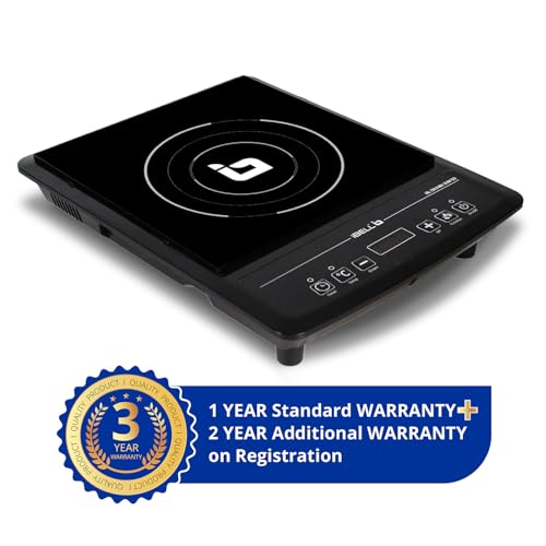 Image of iBELL SLIM50 2000W Induction Cooktop - LED Display, BIS Certified, Auto Shut-Off & Overheat Protection, Energy-Efficient Electric Cooker, Compact Design, 2-Year Warranty (Black)