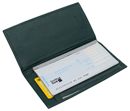 Funda de piel auténtica para chequera y portadocumentos Marshal Regular verde 3