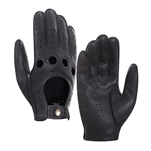 Harssidanzar Uomo Guanti Da Guida In Pelle Di Daino Sfoderati Aggiornamento GM021, Nero, XL