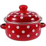 Batterie de cuisine rétro en émail : ayant un trait de résistance aux hautes températures, la marmite est en émail