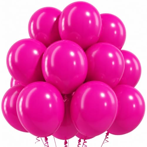 Image of Togvu Hot Pink Balloons, 50Pack 12 Inch Bright Pink Magenta Latex Party