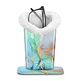 Fintie Plush Lined Eyeglasses Holder, Glasses Stand Case, Anti-scratch Glasses Storage Organizer for Desk, Nightstand, Office, Emerald Marble