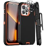 Case for iPhone 13 Pro Max Case 6.7" Belt-Clip Kickstand Holster with 2 Screen Protector + 2 Camera