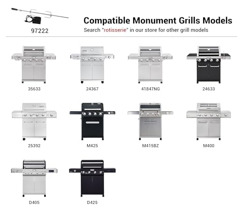 Monument Grills 97222 4-Burner Rotisserie Kit