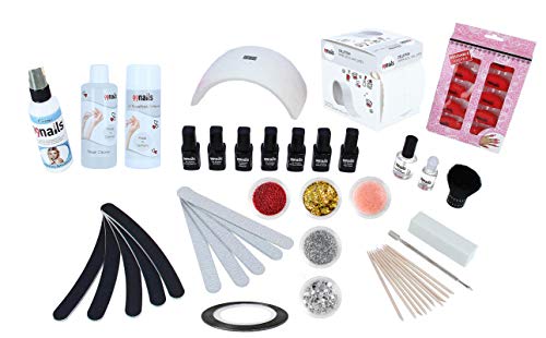 99nails Shellac Set 40-teilig Starterset mit LED Lampe Nägel Set Anfänger Shellac Komplett Set