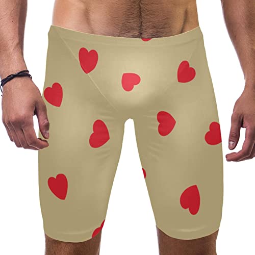 Jammers de natación para hombre con diseño de corazón largo para entrenamiento