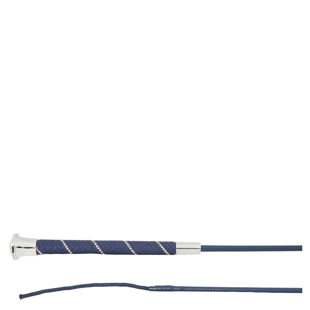 Stick de dressage Andromeda Dark Blue-Silver 110 cm pour le travail du cheval
