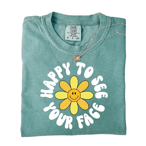 Comfort Colors® Back to School Teacher Shirt-Happy to See Your Face Tee- Gift for Teacher- First Day of Teacher Outfit4
