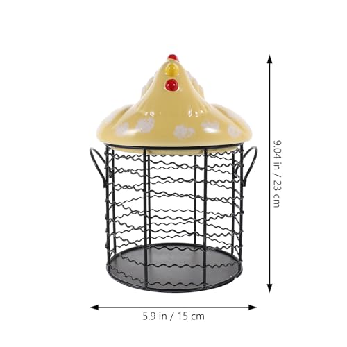 Caja de huevos de cerámica PRETYZOOM para una cocina rústica y un buffet elegante 3