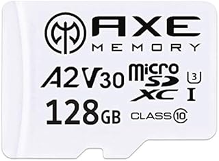 AXE 128GB microSDXC Memory Card + SD Adapter with A2 App Performance, V30, UHS-I U3, 4K