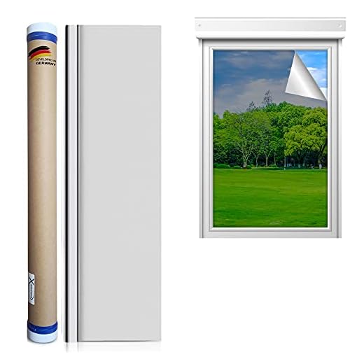X-Solutions® | Solskyddsfolie | Spegelfolie självhäftande | självhäftande, silverreflekterande fönsterfilm | solskyddsfolie fönster utanför | insynsskydd | 60 x 200 cm