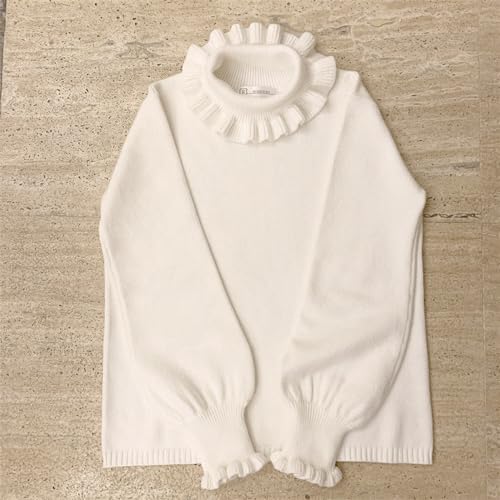 Turtleneck Sweater Cute Ribbed Ruffle Dressy Casual Cozy Sweaters Juniors Soft Cozy Long Sleeve Tops for Teen Girls2