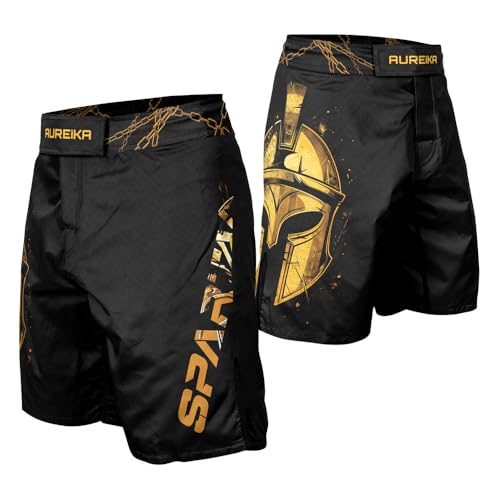 AUREIKA Men’s Spartan Training Shorts – High-Performance Fight Shorts for Jiu Jitsu MMA and Martial Arts (US, Alpha, X-Large, Regular, Regular, V17)
