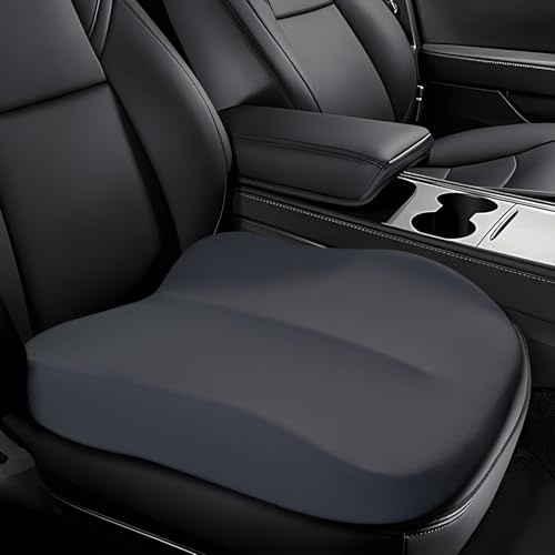 Hovom Car Seat Cushion, Wedge Memory Foam Car Cushion for Driving Seats, Non-Slip Adult Booster Seat Cushions Pad for Driver, Raise Height to Improve Driving Vision & Tailbone Pain Relief (Gray)