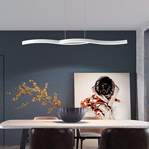 Suspension LED dimmable avec télécommande en métal et silicone pour table à manger