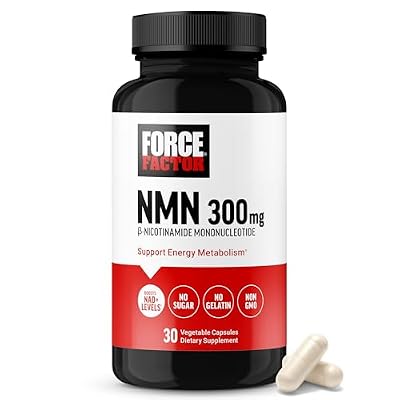 Force Factor NMN Supplement, Nicotinamide Mononucleotide to Support Healthy Aging and Energy Metabolism, Boosts NAD+ Levels, No Gelatin, Non-GMO, 30 Vegetable Capsules