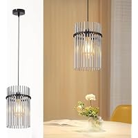 Hofstein 5-flammige Glas-Pendelleuchte – Modern, E14, Nickel-matt, Für Wohn- & Esszimmer