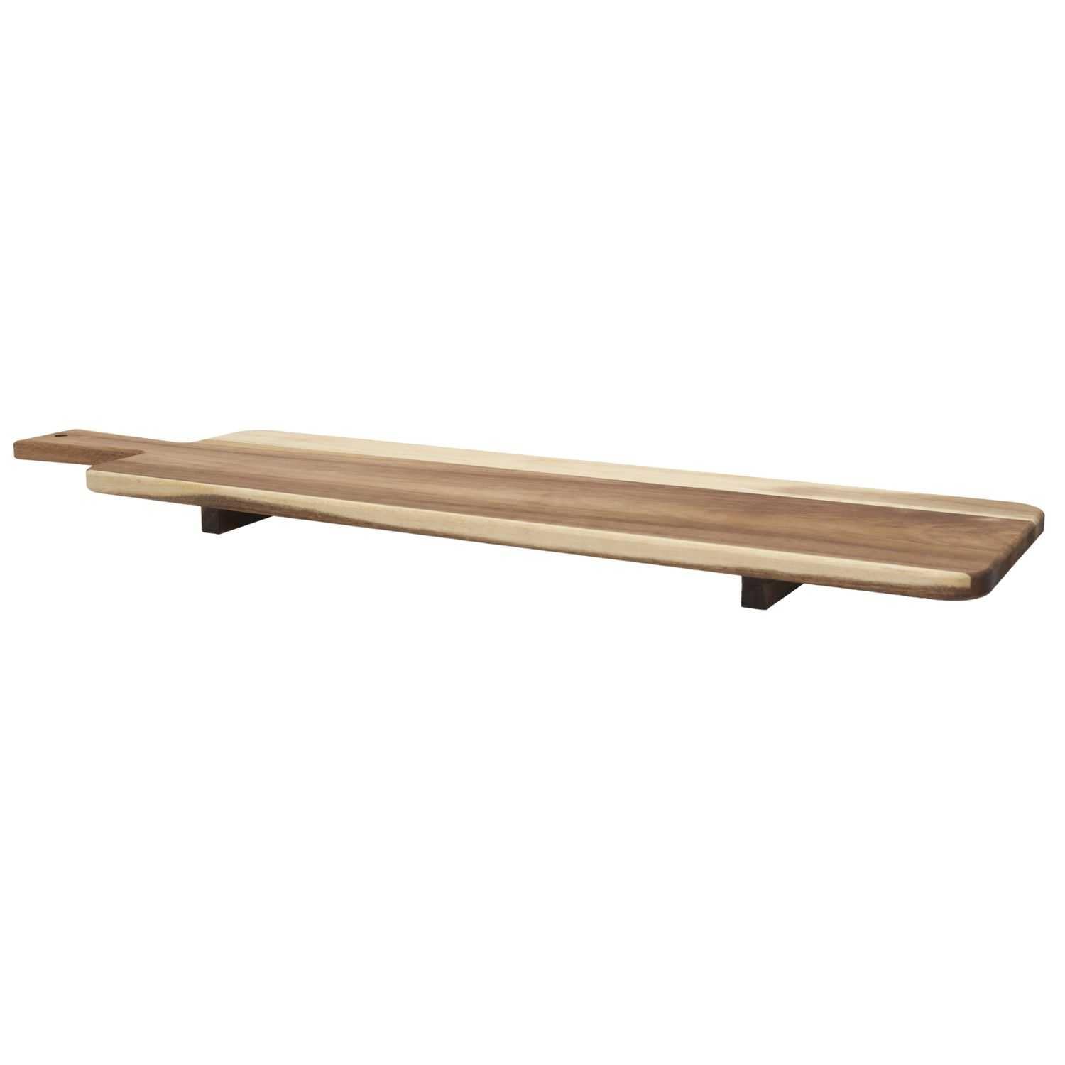 HOME DECO FACTORY - KA0328 Expositor con Soporte de Acacia 60 cm - Diseñado para Servir Tapas y Aperitivos - Diseño Elegante y Fácil de Mantener - Color Marrón