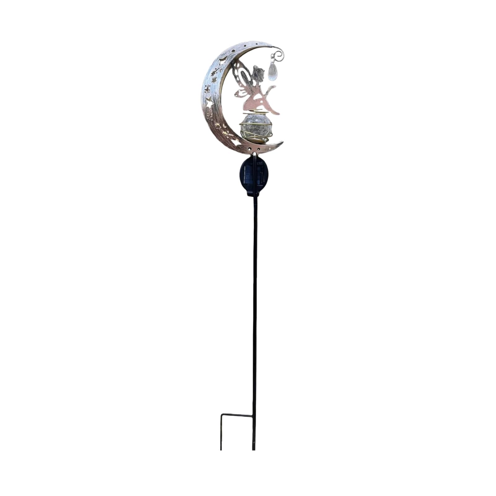 matumou Solar Garden Light, Fairy Moon Figurine Stake Light, Outdoor Waterproof Solar Powered Pathway Light for Patio, Lawn,