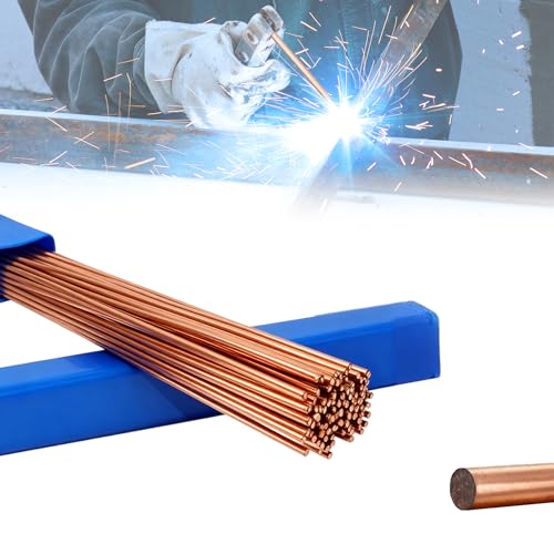 Image of 50 PCS BCuP-2 Brazing Rods, 5/64" X 9.84" Self Fluxing Phosphor Brass Solder, Copper Solder, Brass Welding Rod, Copper Brazing Rods Industry Professional Grade Propane Gas Soldering Torch Supply