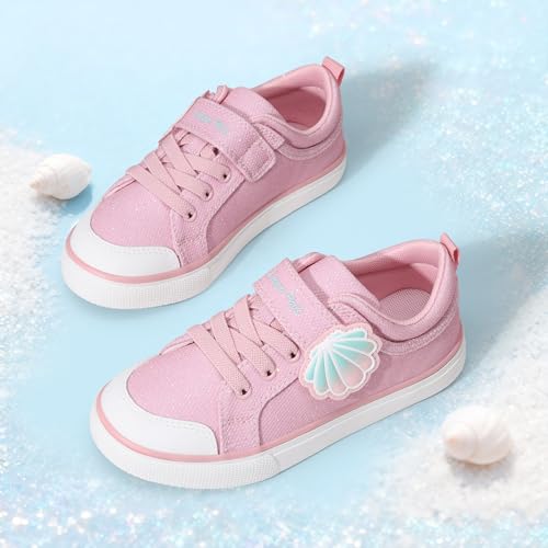 DREAM PAIRS Toddler Girls Sneakers Lightweight Comfortable Hook and Loop Casual Walking Cartoon Cute Little Kids Shoes,Size 8 Toddler,Pink,SKFN26003K