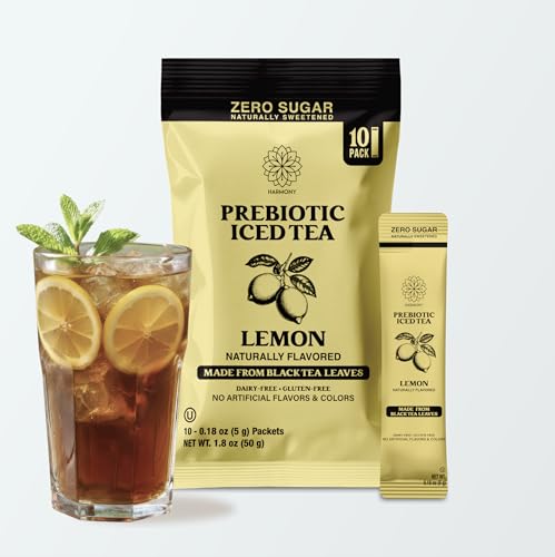 Image of Harmony Lemon Prebiotic Black Iced Tea, 10 Sticks