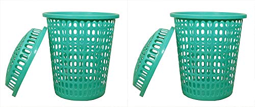 Image of 2 Royal Laundry Basket with Lid, Cap - Durable (Unbreakable) 50L (Royal Green, Royal Green)