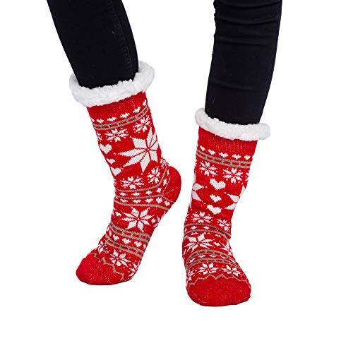 Joyin 2 Pack Women's Fleece Lining Fuzzy Soft Slipper Socks For Winter Christmas, Holiday Or Birthday Gift #TOP2