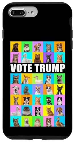 Coque pour iPhone 7 Plus/8 Plus Vote Trump – Funny Dog Cat Duck Humor Make Pets Safe Again