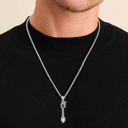 PELOVNY Spoon Necklace 925 Sterling Silver Horse Turtle Dragon Necklace Mini Spoon Pendant Ocean Beach Dragon Jewelry Christmas Birthday Turtle Gifts for Men Women3