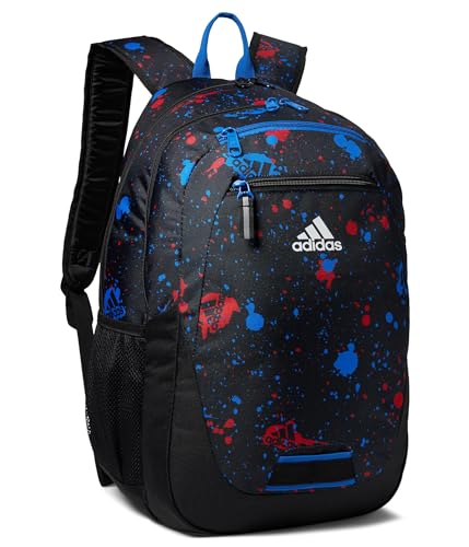 Image of adidas Foundation Backpack, Splatter Black /Bright Royal Blue, OSFA