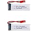 Produktbild YUNIQUE Deutschland 2 Stuck Tuning LiPo Akku 500mAh 3,7V, passend RC U818, U818A, U817, U817A, RC Quadrocopter Ersatzteile