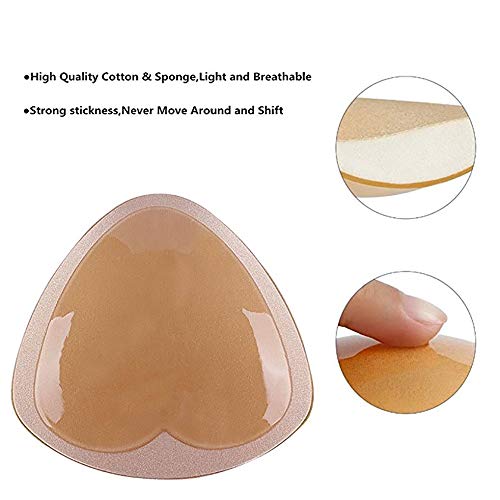 Image of Bra Pad Breast Enhancers, Triangle Silicone Bra Insert Waterproof Bra enhancement for Swimsuit Bikini Sport Bra