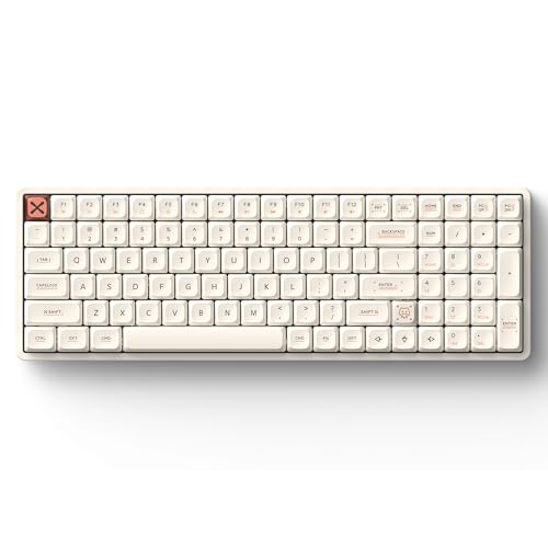 Image of IQUNIX Magi96 Low Profile Keyboard Wireless Creamy Keyboard with Number Pad, Hot-Swappable, RGB Backlit, Full Aluminum, VIA Customizable for Mac /Windows /Linux(White)