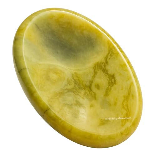 Image of Amazing Gemstone Serpentine Worry Stone Crystals, Healing Stones
