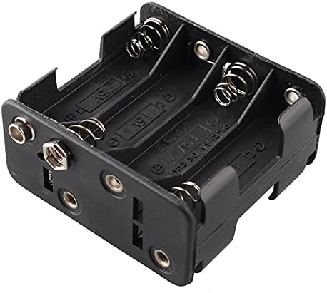 HALJIA 2PCS 12V 8 x AA Battery Holder Case, 8 x 1.5V 12V Plastic Battery Storage Box Double Deck Back to Back 8 Slots Battery Box Black