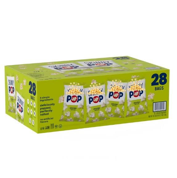 Elesbão 22 Ligh Crsp Original Popcorn Snack Bags – 28 Count, 0.65 oz Individual Packs – Whole Grain, Dairy-Free, Ready-to-Eat Bulk S
