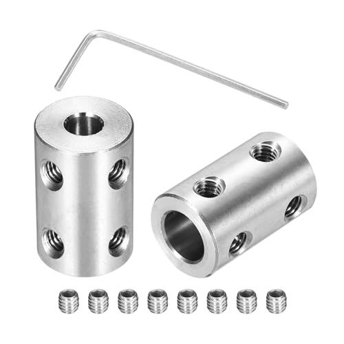 QUARKZMAN Starre Schraubenkupplung 5mm bis 8mm Wellenkupplung L22mm x D14mm Stahlverbindungsstück Kupplung Set für 3D-Drucker DIY-Encoder mit 8 Schrauben Sechskantschlüssel, 2 Stück QUARKZMAN Starre Schraubenkupplung 5mm bis 8mm Wellenkupplung L22mm x D14mm Stahlverbindungsstück Kupplung Set für 3D-Drucker DIY-Encoder mit 8 Schrauben Sechskantschlüssel, 2 Stück