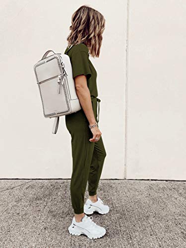 PRETTYGARDEN Women's Two Piece Sets 2025 Summer Spring Jogger Pants Travel Vacation Lounge Outfits Airplane Matching Clothes