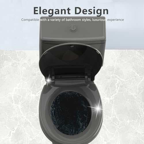 Image of Aunsffer Round Toilet Seat, 16.5inch, Soft Close Quiet, No Alam, Standard Round Universal Size, PP Material Safe and Easy Clean, Dark Grey