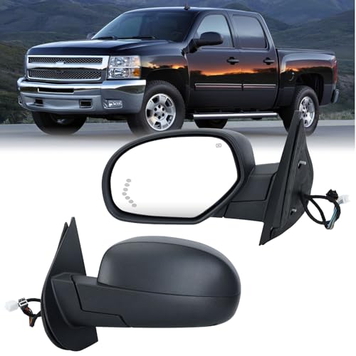 Left Black Power Folding Side Mirror