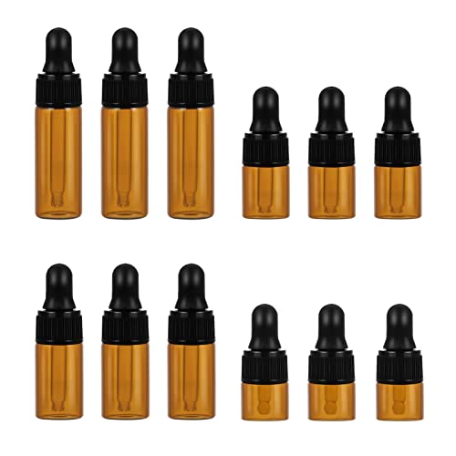 Flacon en verre marron pour huile essentielle avec compte-gouttes de 1ml à 5ml SOLUSTRE